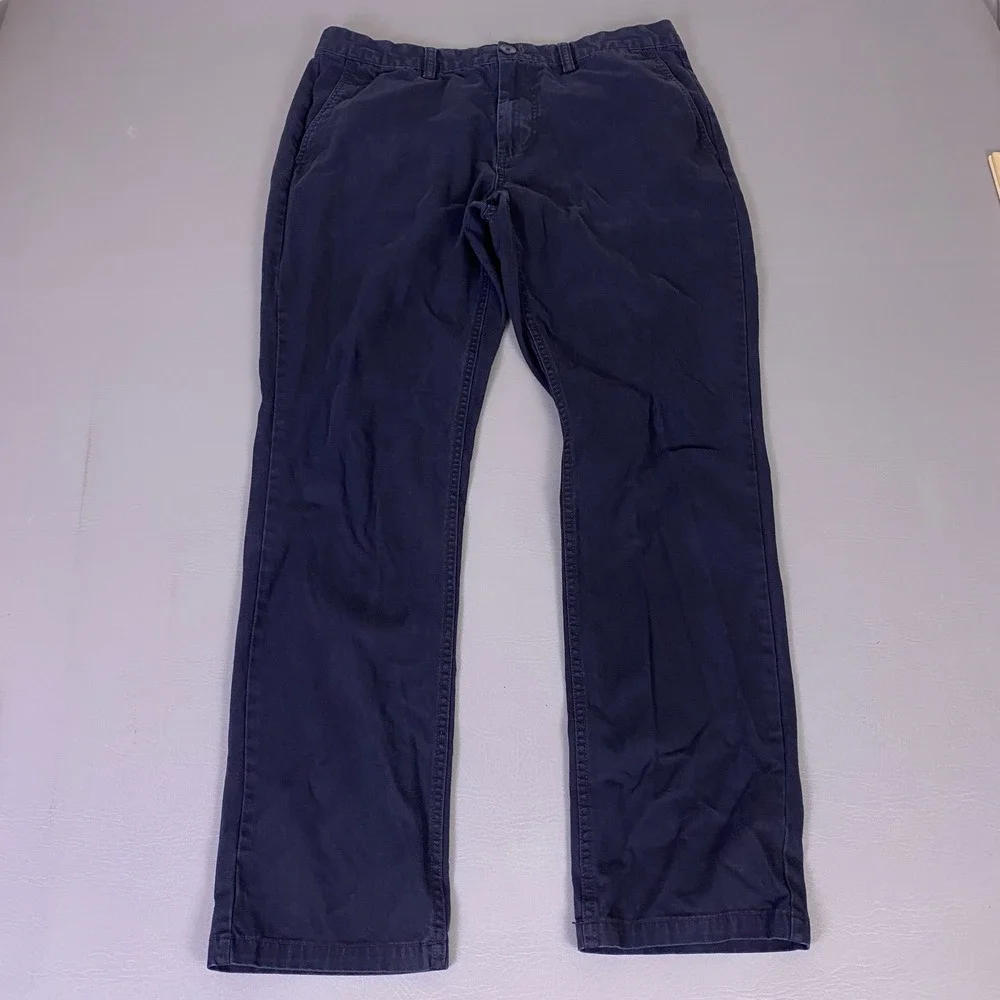Old Navy Pants Men's Size 34x32 Black Chino‎ Flat Front Straight Leg 100% Cotton